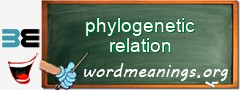 WordMeaning blackboard for phylogenetic relation